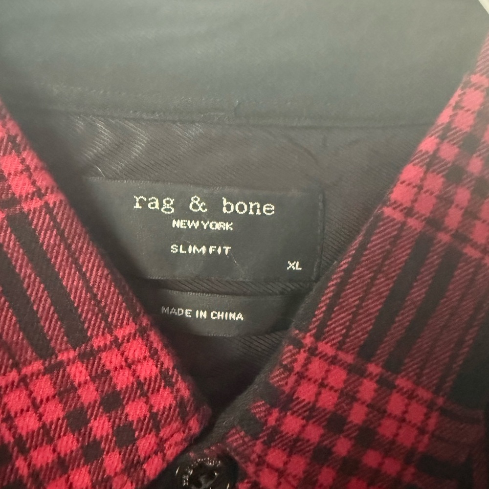 Rag & Bone Black and Red Checkered Shirt